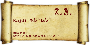 Kajdi Máté névjegykártya