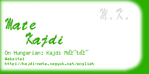 mate kajdi business card